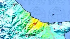 Poco prima delle 22.30 di ieri sera si è registrata una nuova forte scossa di magnitudo 4.5. a Montecilfone - Foto Ansa