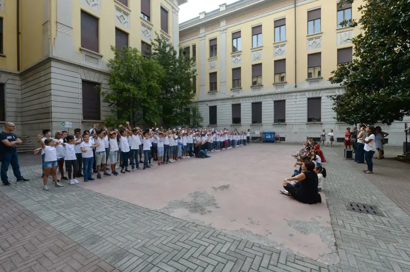 Primo giorno di scuola alla primaria Manzoni
