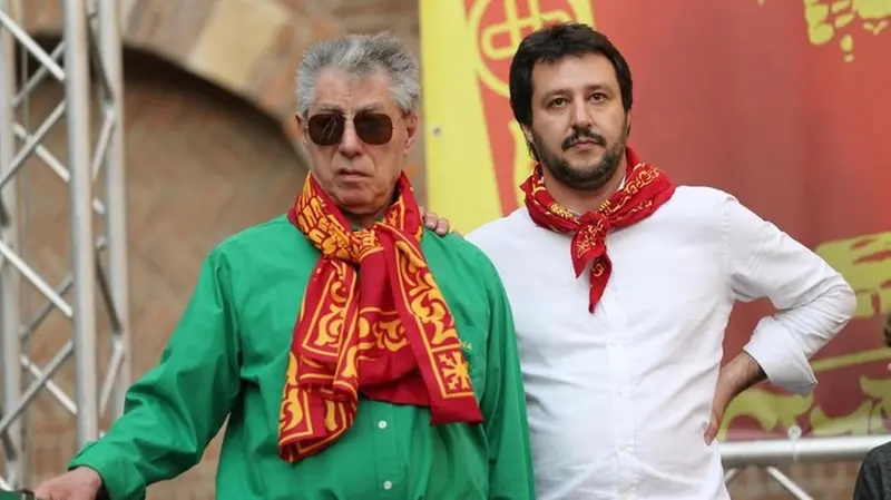 Umberto Bossi e Matteo Salvini - Foto Ansa © www.giornaledibrescia.it