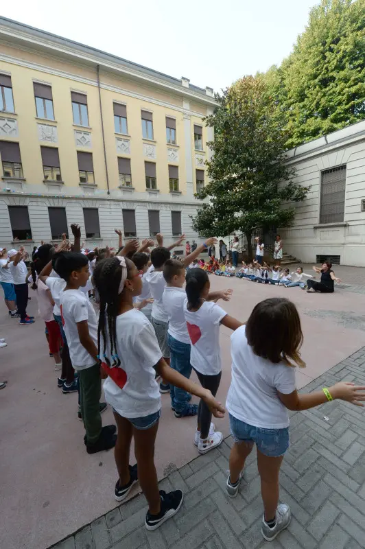 Primo giorno di scuola alla primaria Manzoni