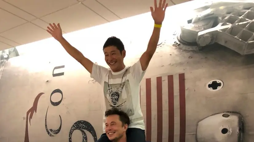 Yusaku Maezawa con Elon Musk