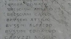 A Lonato. Il nome del ragazzo compare sul monumento ai caduti