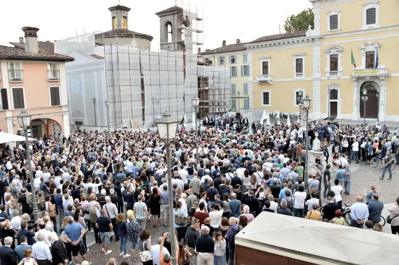 Il ministro Matteo Salvini in piazza Mercato a Brescia