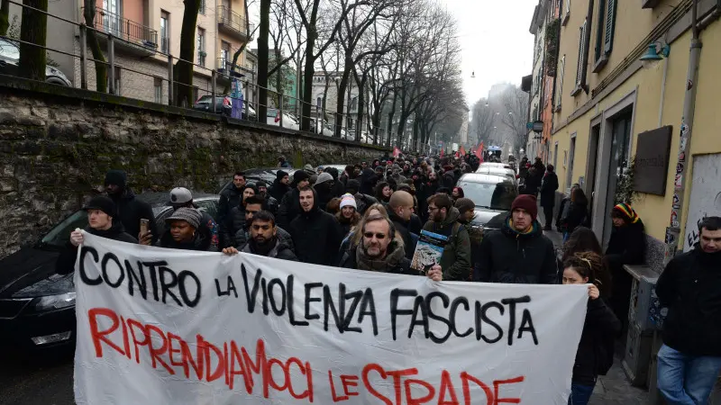 Manifestazione antifascista stamane in centro