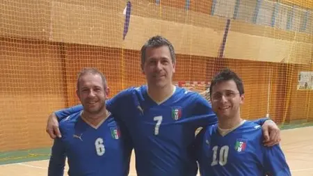 Calcio nazionale italiana sacerdoti - Da sinistra Andrea Giovita, Jordan Coraglia e Matteo Busi © www.giornaledibrescia.it