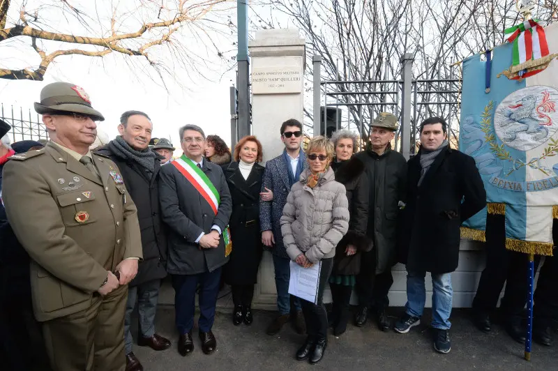 La cerimonia di intitolazione di Campo Marte