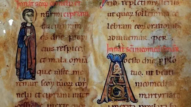 Dal Medioevo. Il documento è un bifolio membranaceo del XII secolo