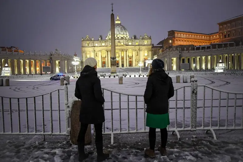 La neve su Roma