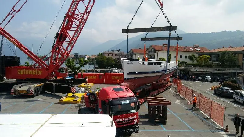 La motonave ibrida Predore arrivata a Iseo