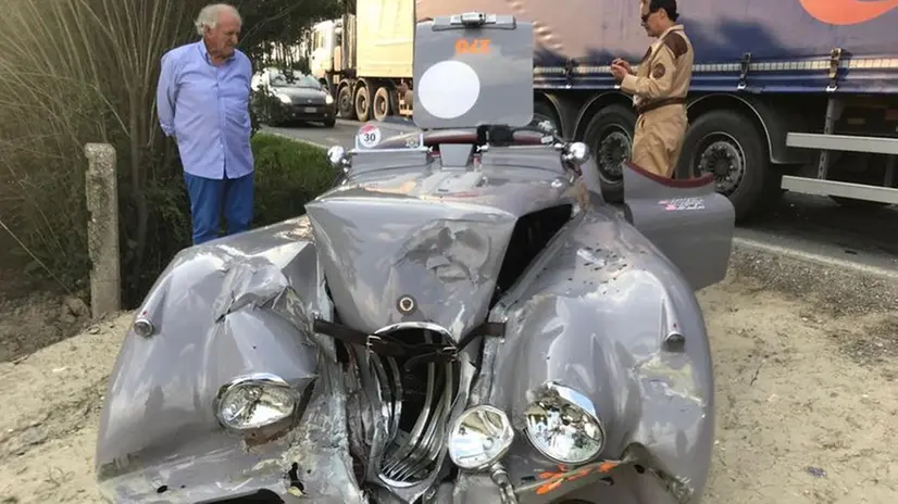 La Jaguar coinvolta nell'incidente