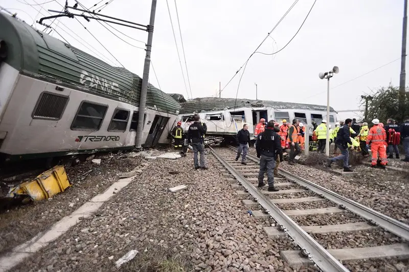 L'incidente ferroviario a Pioltello - Foto Ansa