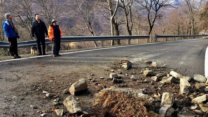 La frana di fine dicembre sulla Provinciale 6 a Cevo