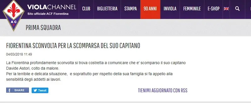 Le foto del capitano della Fiorentina Davide Astori morto in hotel