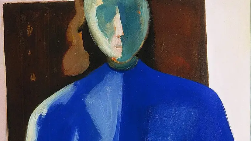 Olio su tela. Virgilio Guidi, «Donna in bleu», 1954 circa