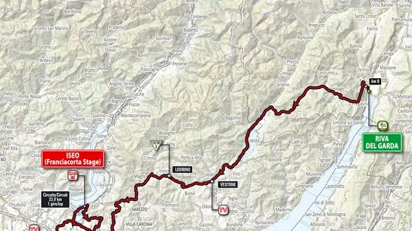 La mappa della tappa Riva-Iseo - © www.giornaledibrescia.it