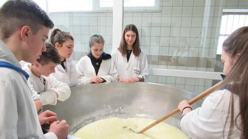 Il laboratorio, il caseificio Giardino e la scuola Dandolo