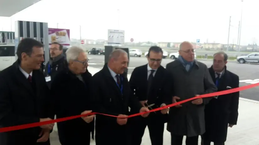 L'inaugurazione dell'area di servizio in Brebemi