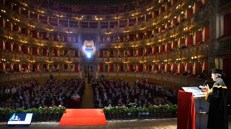 Colpo d’occhio. Il Teatro Grande durante la lectio doctoralis del prof. Sachs // FOTOSERVIZIO REPORTER FAVRETTO