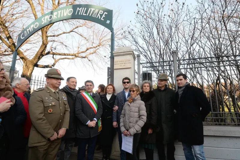 La cerimonia di intitolazione di Campo Marte
