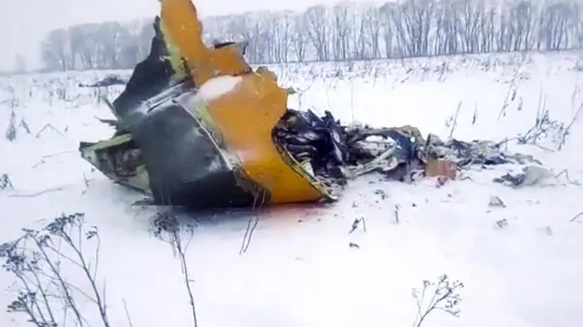 L'aereo precipitato in Russia