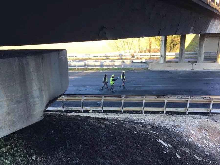 Il sopralluogo in autostrada