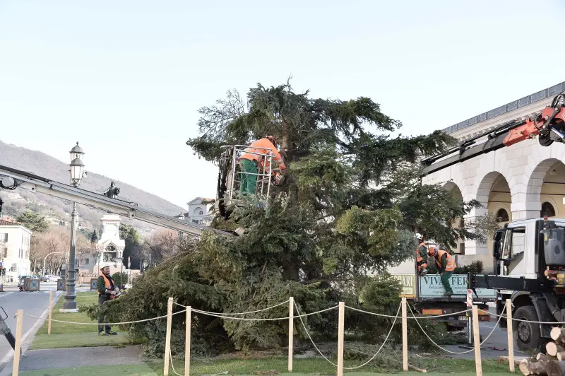 Piazzale Arnaldo, albero di Natale smantellato