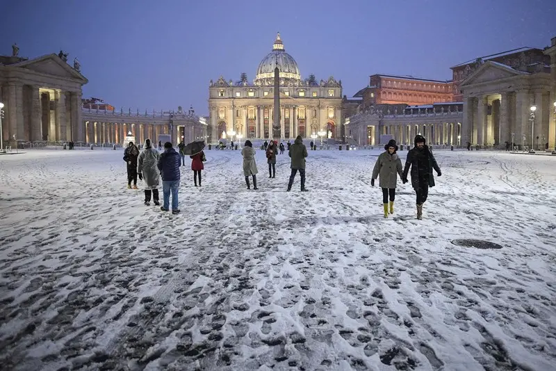 La neve su Roma