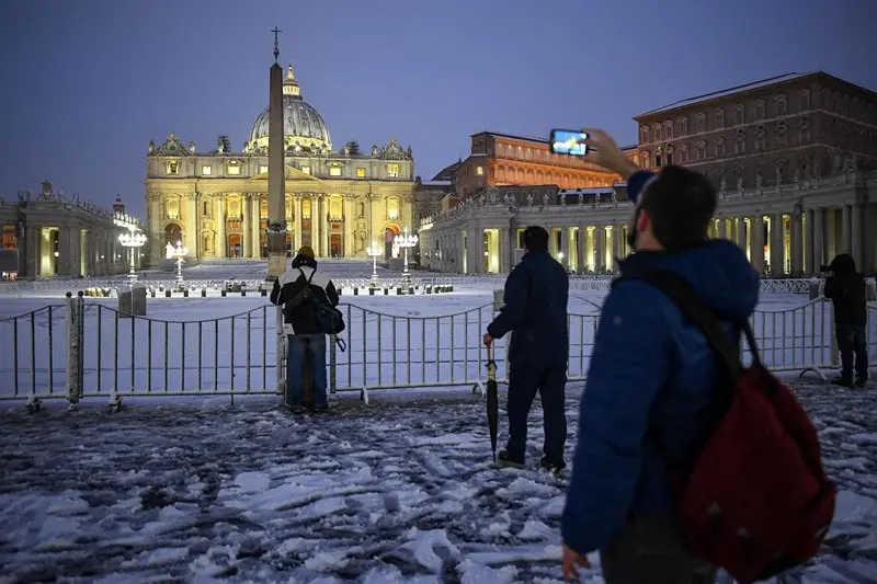 La neve su Roma