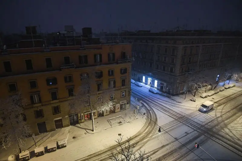 La neve su Roma