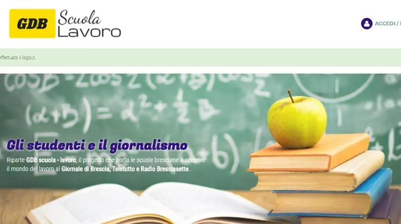 La homepage del canale del sito GdB dedicato all’Alternaza Scuola-lavoro