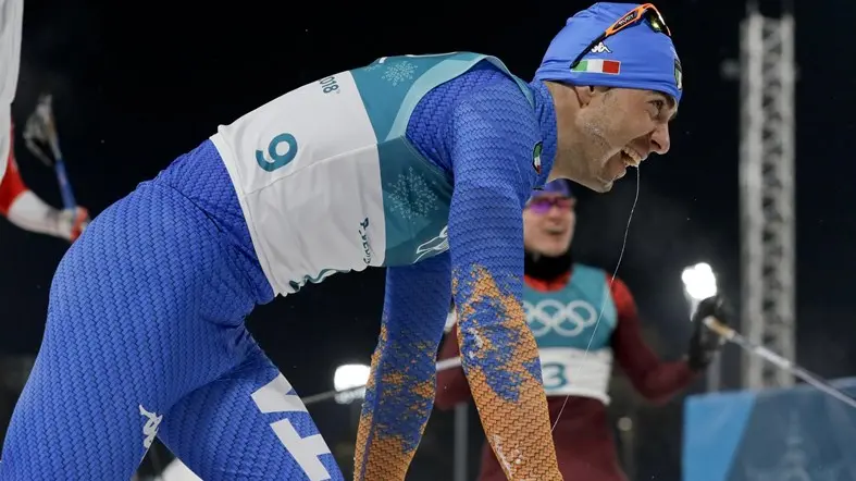 La gioia e la fatica di Federico Pellegrino all'arrivo - Foto Ansa/Ap Kirsty Wigglesworth