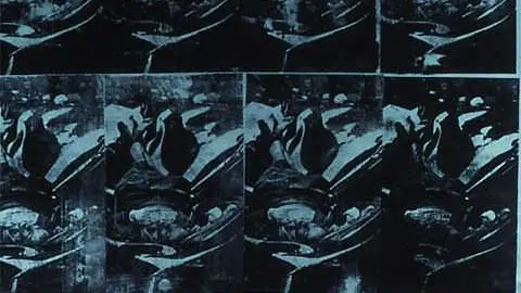Un particolare di Fallen body, di Andy Warhol