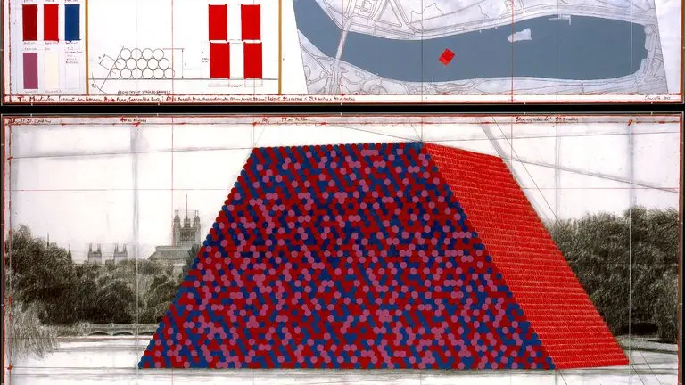 Un disegno preparatorio della Mastaba - © Christo