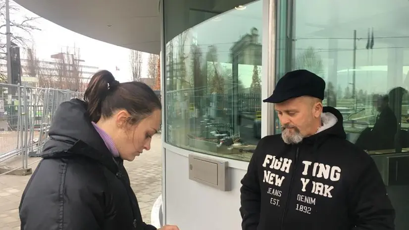La protesta di Guido Viscardi a Strasburgo