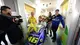 La moto di Rossi nei corridoi dell'Oncoematologia pediatrica
