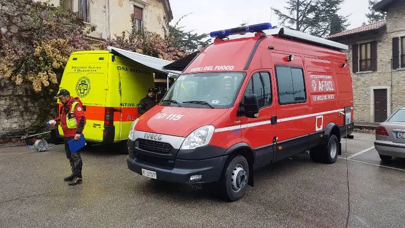 Unità di Vigili del Fuoco e Soccorso Alpino a Gargnano