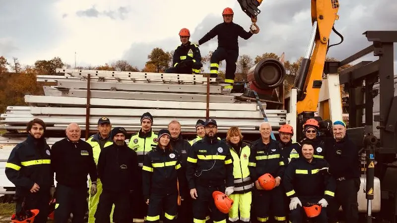 I volontari bresciani di nuovo all'opera ad Esanatoglia, nelle Marche