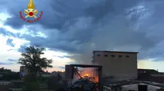 L'incendio a Capriano del Colle