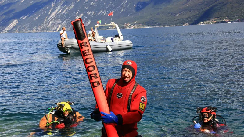 Luca Pedrali, nuovo record di profondità in immersione