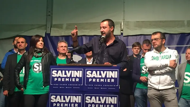 Matteo Salvini al Palabanco © www.giornaledibrescia.it