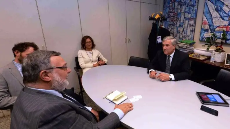 Il presidente dell'Europarlamento Antonio Tajani al GdB