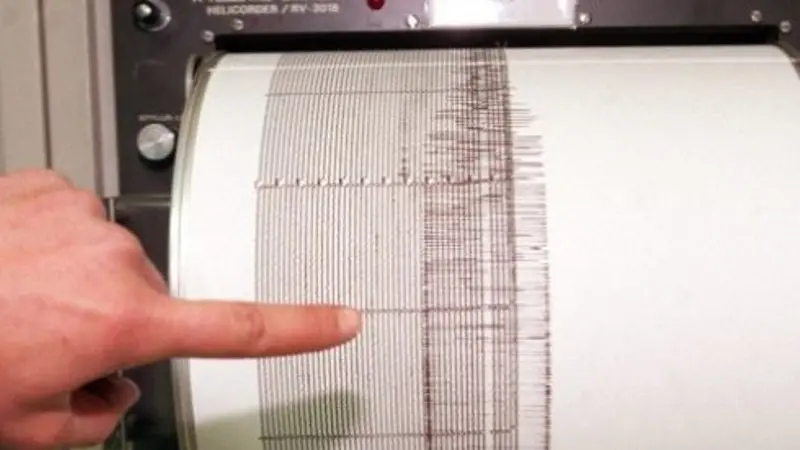 Un sismografo mentre registra una scossa