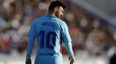 Leo Messi con la maglia del Barcellona - Foto Ansa/Ap Francisco Seco