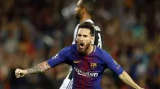 Messi ha segnato una doppietta - Foto Ansa/Alberto Estevez
