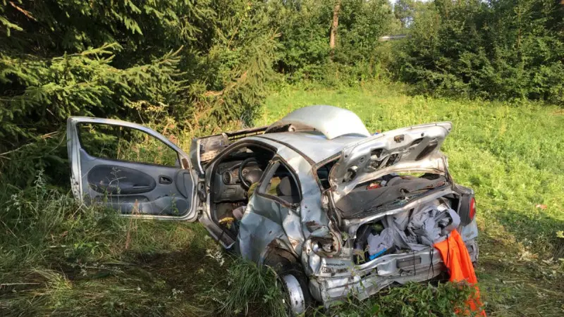 La Renault Megane dei giovani bresciani dopo lo schianto sulla A95 - Foto tratta da: www.merkur.de ©