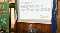 Roberto Maroni presenta il referendum del 22 ottobre - Foto Ansa