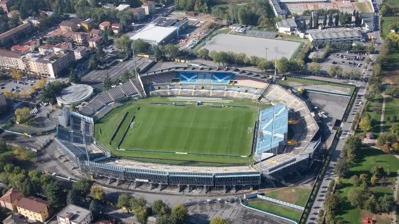 Una veduta del Rigamonti, lo stadio del Brescia