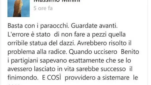 Il post di Facebook di Massimo Minini sul Bigio - © www.giornaledibrescia.it