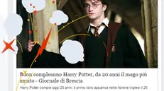 Bacchetta magica con lampi e frizzi su Facebook: basta scrivere Harry Potter - © www.giornaledibrescia.it
