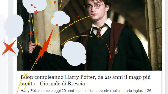 Bacchetta magica con lampi e frizzi su Facebook: basta scrivere Harry Potter - © www.giornaledibrescia.it